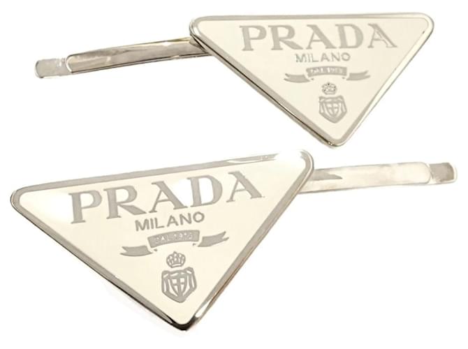 Set di mollette per capelli in metallo bianco Prada - vista 2