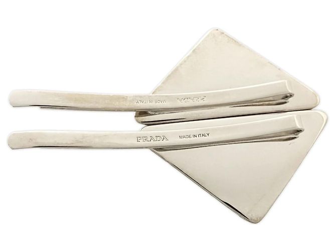 Set di mollette per capelli in metallo bianco Prada - vista 5