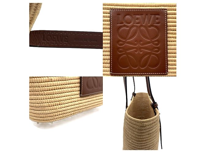 Borsa Tote Loewe Square Basket Beige - vista 5