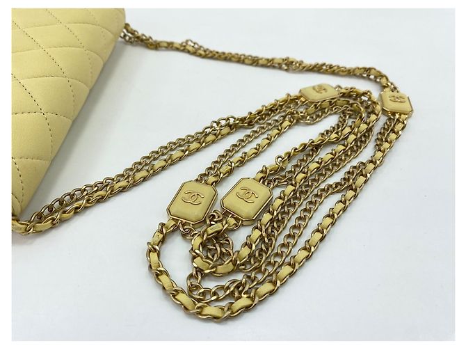 Borsa a Spalla Chanel Mini Matelassé Gialla Giallo - vista 9
