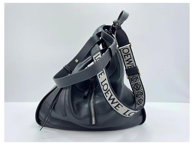 Borsa Hammock Loewe in pelle nera Nero - vista 4