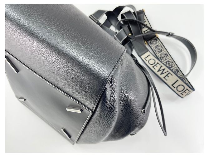 Borsa Hammock Loewe in pelle nera Nero - vista 7