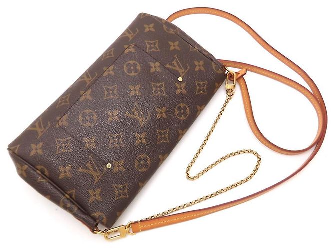 Borsa a Spalla Louis Vuitton Monogram Favorite MM Marrone - vista 5