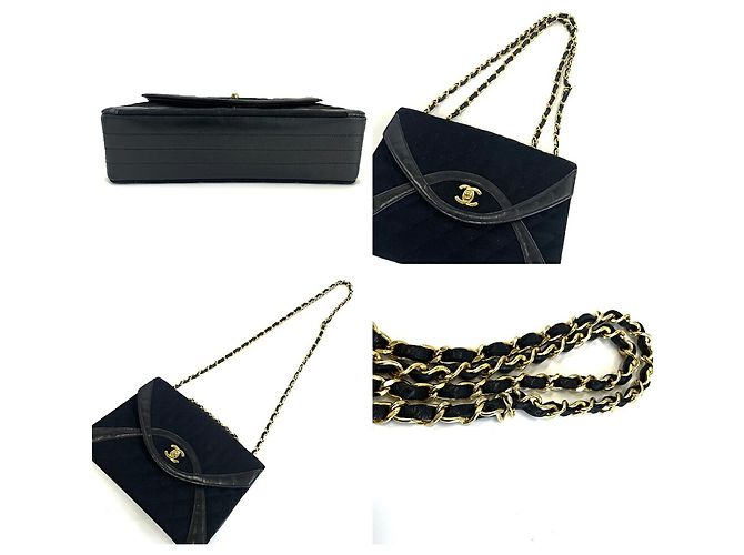Borsa a tracolla Chanel Matelassé Oval Flap Chain Nero - vista 4