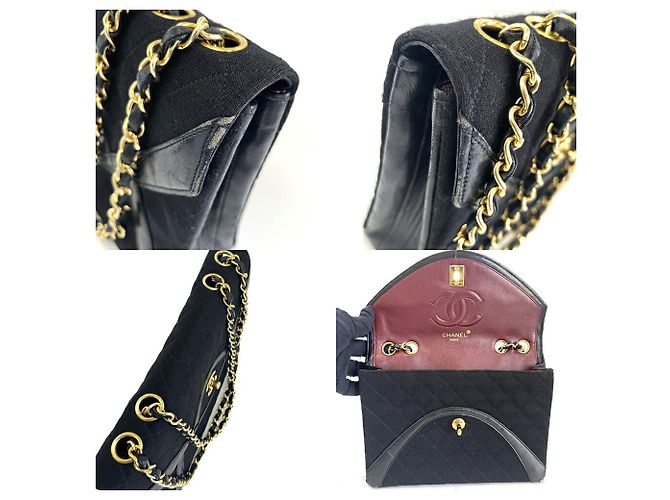 Borsa a tracolla Chanel Matelassé Oval Flap Chain Nero - vista 6