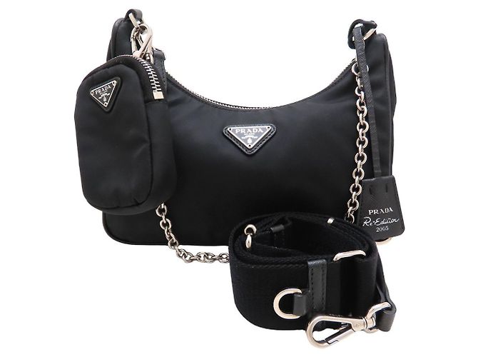 Borsa a tracolla Prada Re-Edition 2005 Re-Nylon Nero - vista 2