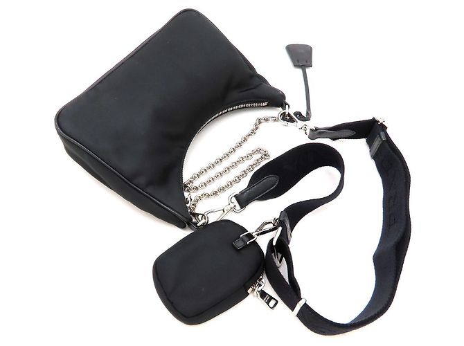 Borsa a tracolla Prada Re-Edition 2005 Re-Nylon Nero - vista 5