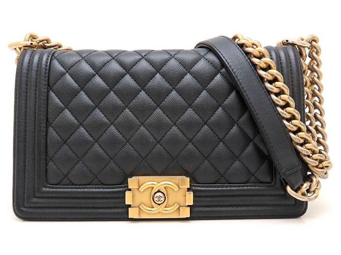 Borsa a tracolla Chanel Boy Chanel in pelle di vitello nera Nero - vista 2