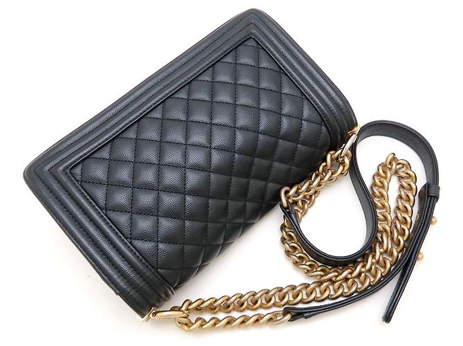Borsa a tracolla Chanel Boy Chanel in pelle di vitello nera Nero - vista 5