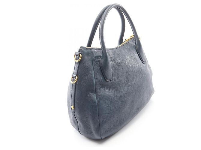 Borsa Tote Prada Navy Vitello Daino Blu navy - vista 2