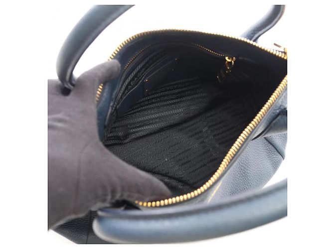 Borsa Tote Prada Navy Vitello Daino Blu navy - vista 3