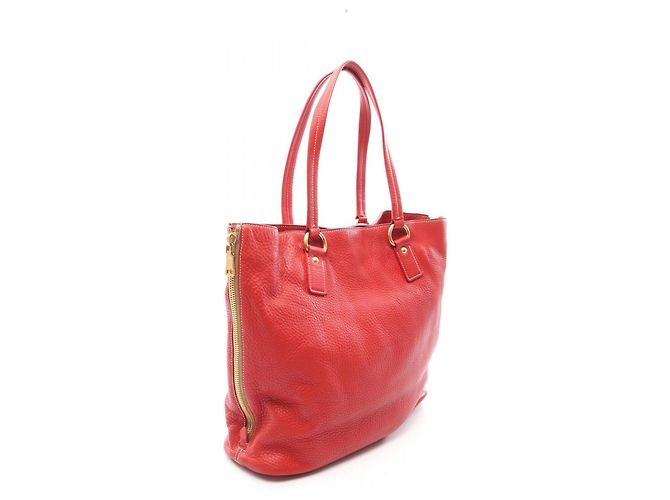 Bolsa Tote Prada Vitello Daino Vermelho - vista 2