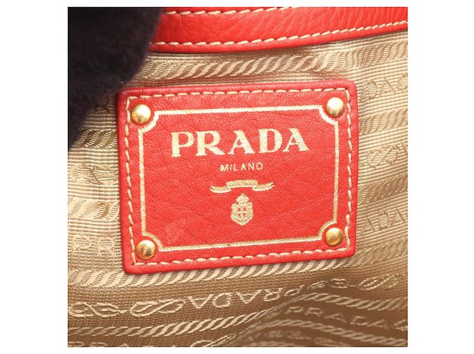 Bolsa Tote Prada Vitello Daino Vermelho - vista 4