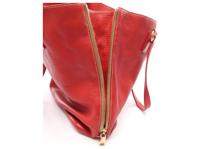 Bolsa Tote Prada Vitello Daino Vermelho - vista 5