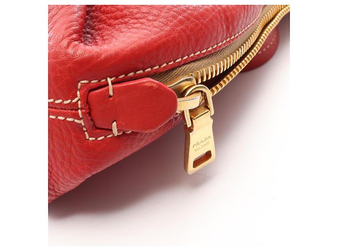 Bolsa Tote Prada Vitello Daino Vermelho - vista 6