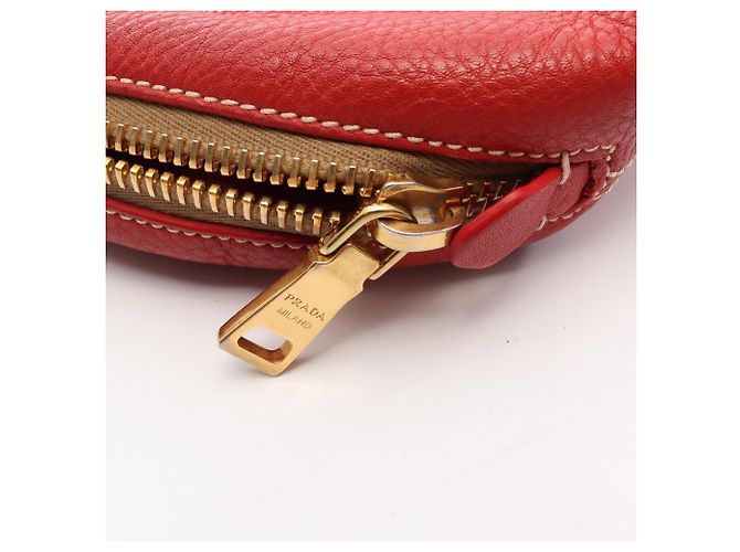 Bolsa Tote Prada Vitello Daino Vermelho - vista 9