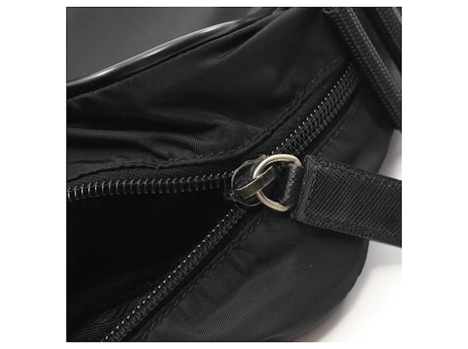 Saffiano Prada Triangle Logo Schultertasche Schwarz - Ansicht 5