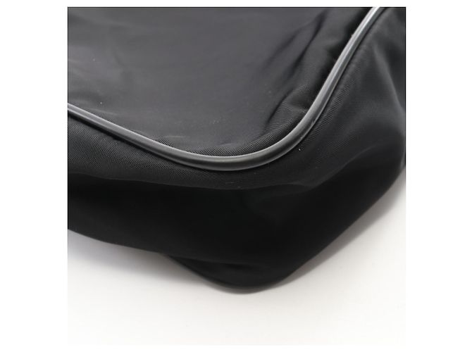 Saffiano Prada Triangle Logo Schultertasche Schwarz - Ansicht 7