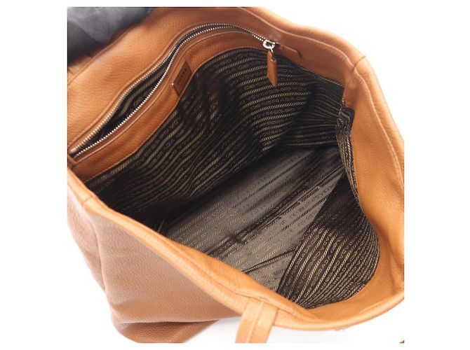 Tote Sac cabas Prada avec logo Triangle Marron - vue 3