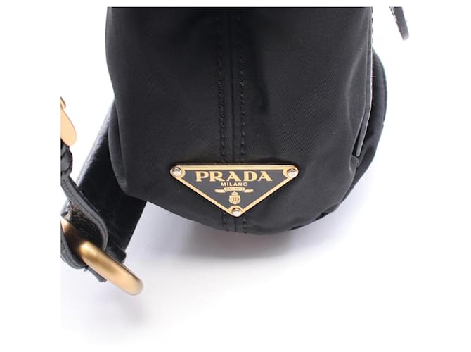 Borsa con logo Triangle Prada Nero - vista 5