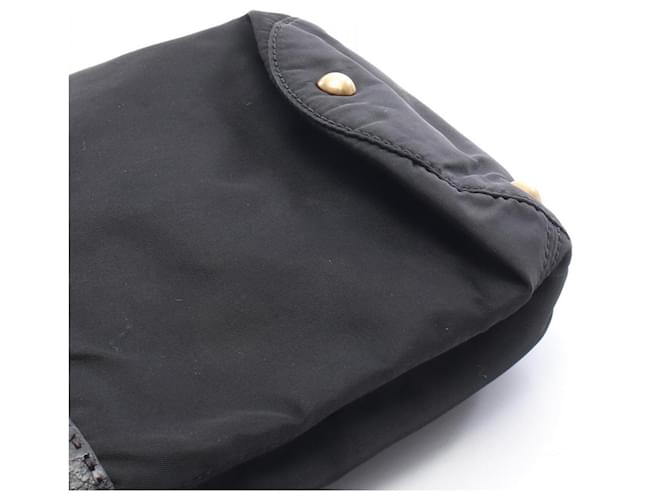 Borsa con logo Triangle Prada Nero - vista 7