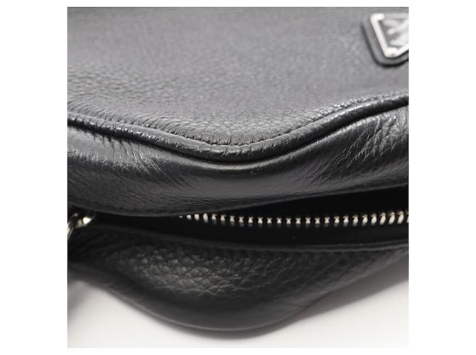 Borsa a tracolla con logo Triangle Prada Nero - vista 8