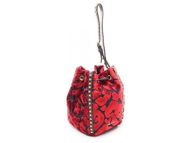 Borsa a coulisse Prada Nero Rosso - vista 2