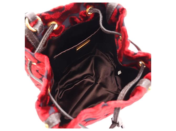 Borsa a coulisse Prada Nero Rosso - vista 3
