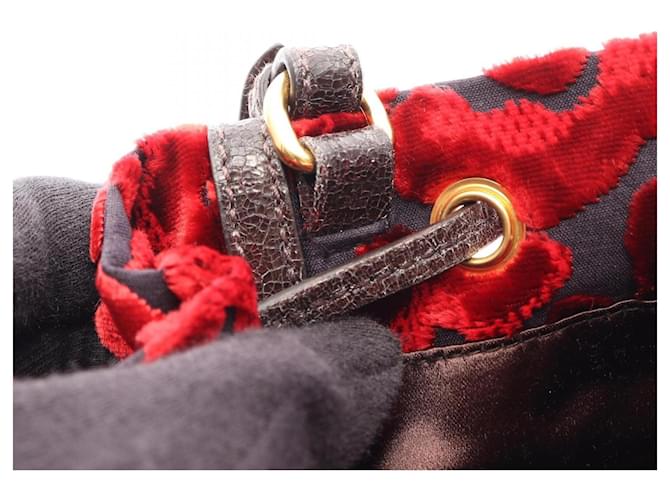 Borsa a coulisse Prada Nero Rosso - vista 6