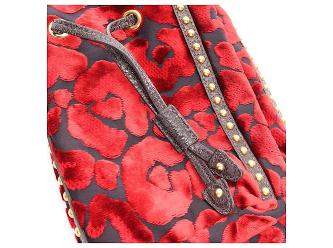 Borsa a coulisse Prada Nero Rosso - vista 8
