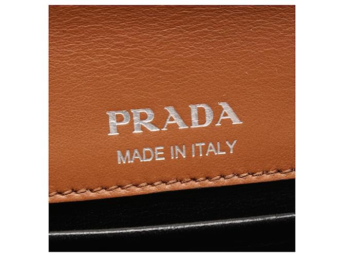 Borsa a Spalla Prada City Calf Marrone Nero - vista 4