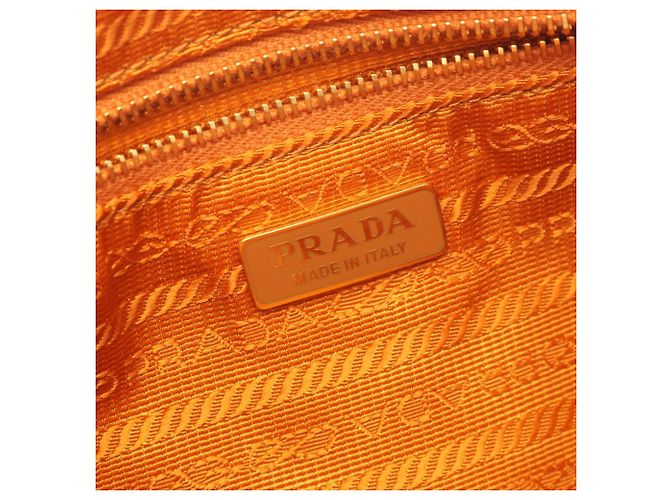 Prada Soft Grain Orange Shoulder Bag - view 4