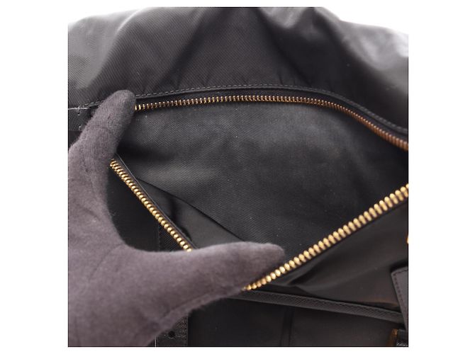 Borsa a Spalla Prada Tessuto Saffiano Nero - vista 6