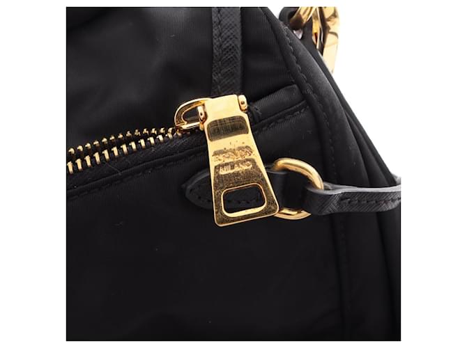 Borsa a Spalla Prada Tessuto Saffiano Nero - vista 8
