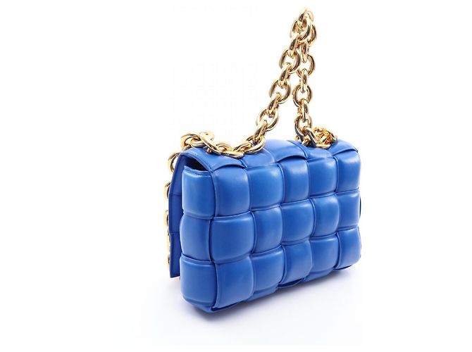 Borsa a Spalla The Chain Cassette Bottega Veneta Blu - vista 2