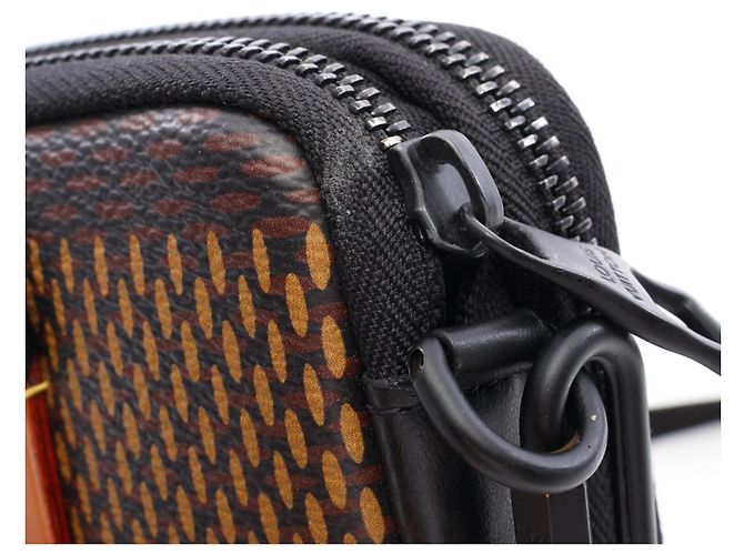 Louis Vuitton x NIGO Double Phone Pouch Shoulder Bag Marrone Multicolore Damier ebene - vista 7