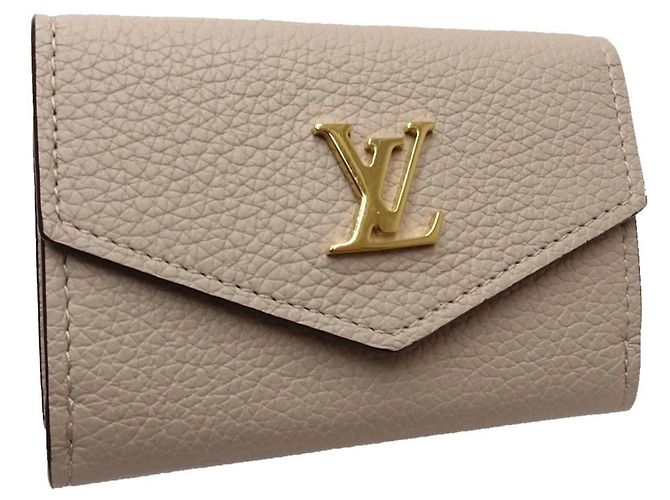 Cartera tríptico Louis Vuitton en piel de becerro grisácea - vista 3