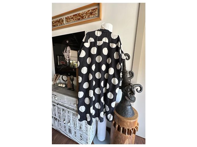 Munthe Plus Simonsen Plu Polka Dot Hemdkleid Schwarz Weiß - Ansicht 10