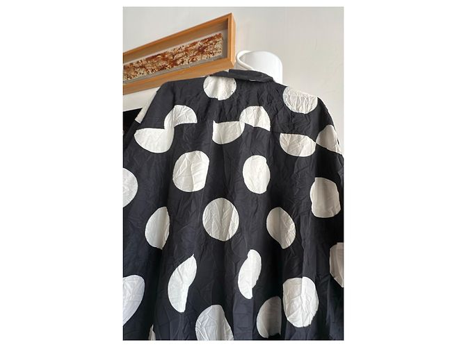 Munthe Plus Simonsen Plu Polka Dot Hemdkleid Schwarz Weiß - Ansicht 11