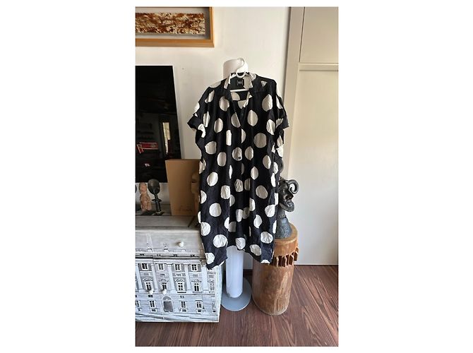 Munthe Plus Simonsen Plu Polka Dot Hemdkleid Schwarz Weiß - Ansicht 2
