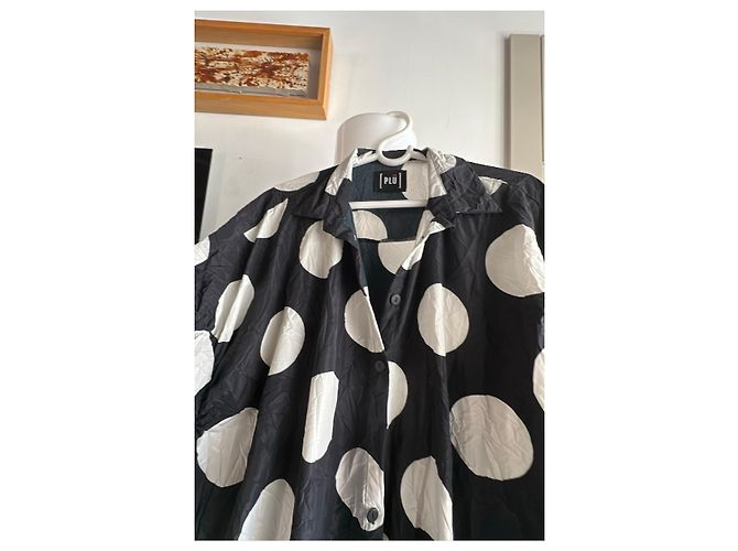 Munthe Plus Simonsen Plu Polka Dot Hemdkleid Schwarz Weiß - Ansicht 3