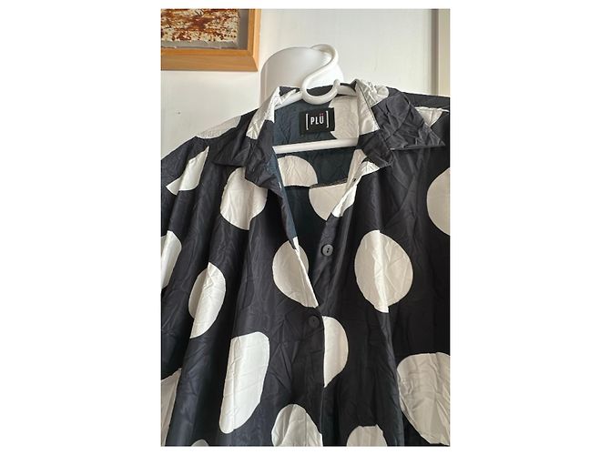 Munthe Plus Simonsen Plu Polka Dot Hemdkleid Schwarz Weiß - Ansicht 6