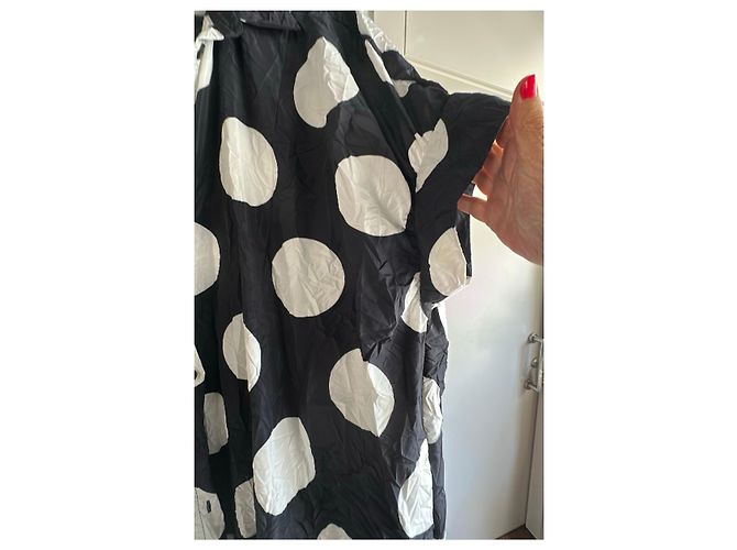 Munthe Plus Simonsen Plu Polka Dot Hemdkleid Schwarz Weiß - Ansicht 7