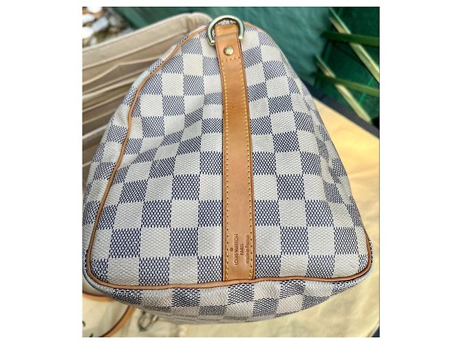 Louis Vuitton Speedy 30 Bandoulière Damier Azur Bianco Blu - vista 13