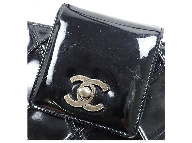 Borsa Tote Chanel in vernice nera Nero - vista 4