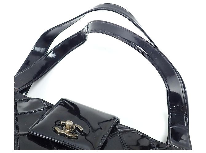 Borsa Tote Chanel in vernice nera Nero - vista 6