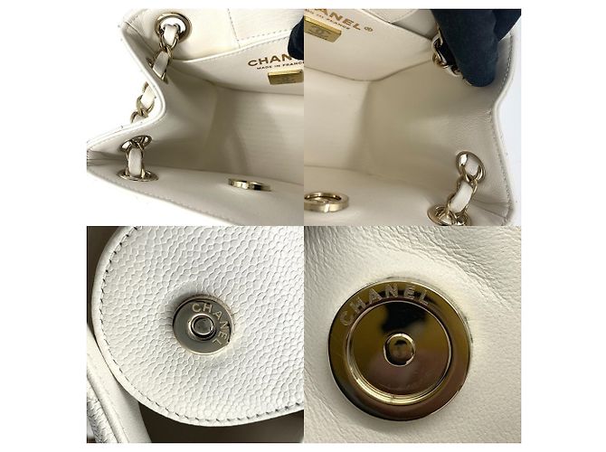 Borsa a Spalla Chanel Matelassé Mini Bucket Chain Bianco - vista 7
