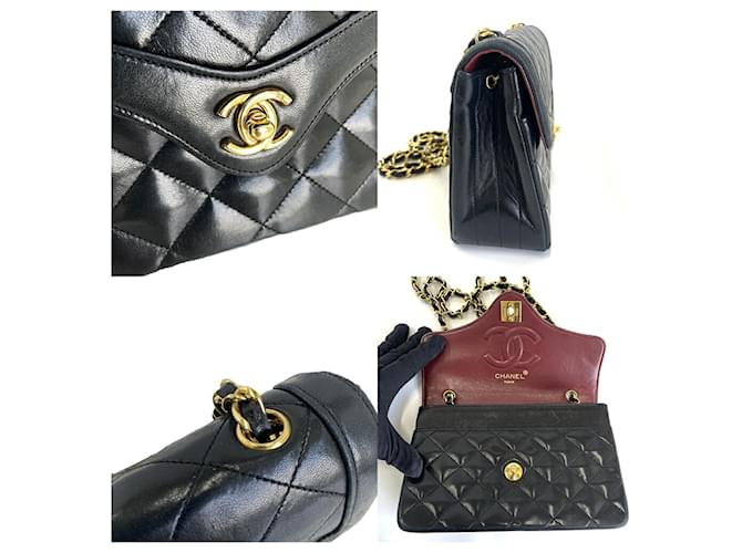 Borsa a Spalla Chanel Mini Matelassé Nero - vista 5