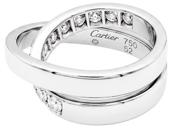 Anello Cartier, "Nouvelle Vague", oro bianco e diamanti. - vista 2