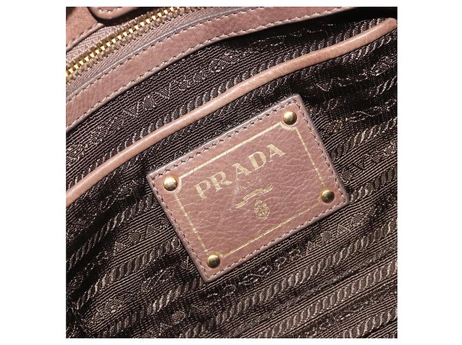 PRADA Handtasche Leder Braun Gold Auth 192531 Golden - Ansicht 17
